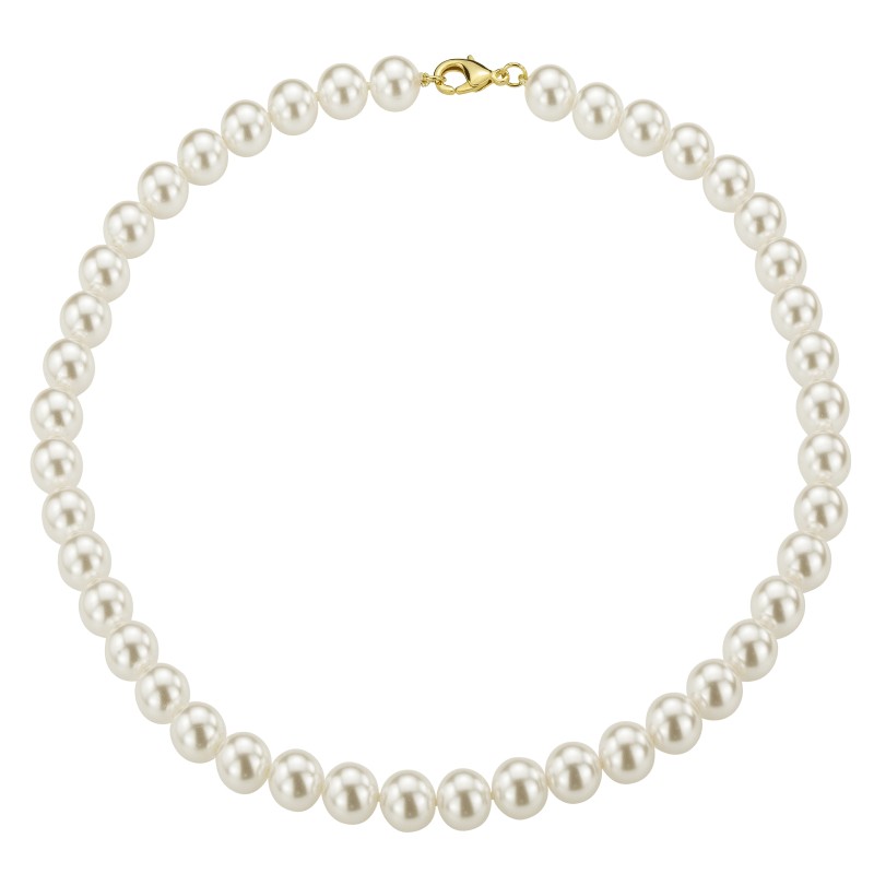 Traveller Parelketting - Wit - 10 mm - 45 cm - Verguld - 741145