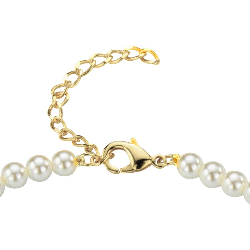 Traveller Pearl Necklace - Wihite - 6 mm - 40-45 cm - 22ct Gold Plated - 741640