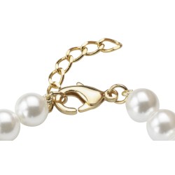 Traveller Perl-Armband - Weiss - 8 mm - 18 cm - Vergoldet -741818