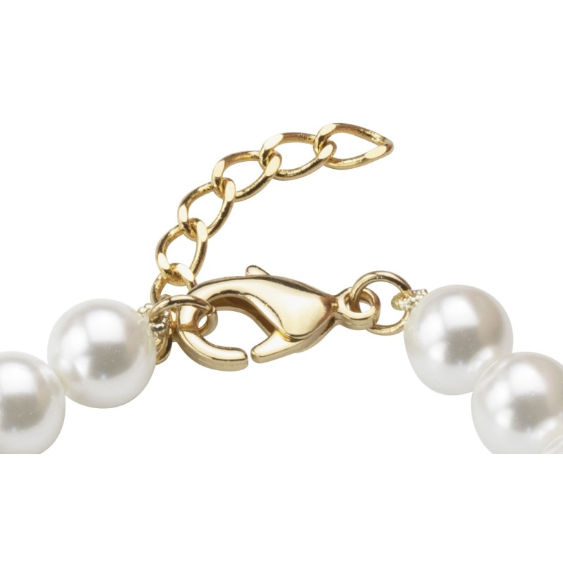 Traveller Pearl Bracelet - Pearls - White - 8 mm - Gold Plated - 18+3 cm