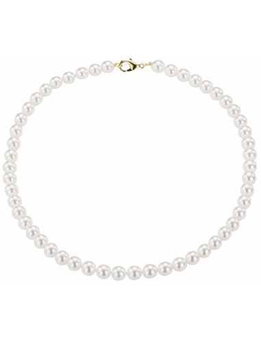 Traveller Pearl-Necklace - White - 8 mm - 45 cm - Gold Plated -741845