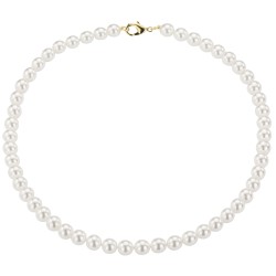 Traveller Parelketting - Wit - 8 mm - 50 cm - Verguld - 741850