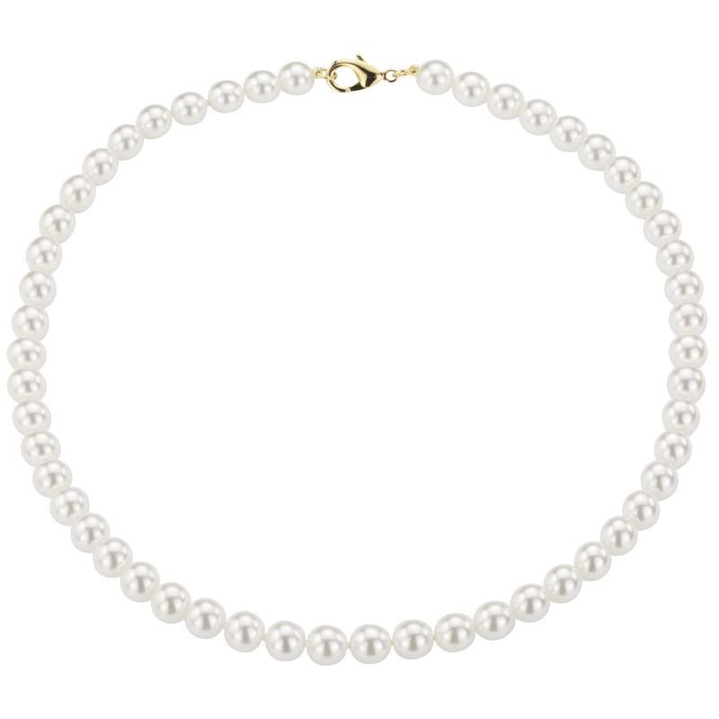 Traveller Parelketting - Wit - 8 mm - 60 cm - Verguld - 741860