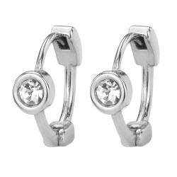 Traveller Hoop earrings - Stainless Steel - Zirkonia - 12 mm - 181166