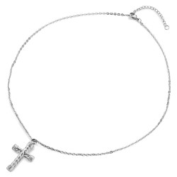 Traveller Necklace wit Urn Pendant - Ash Pendant - 35x23mm - Stainless Steel - Cross - 50-55cm