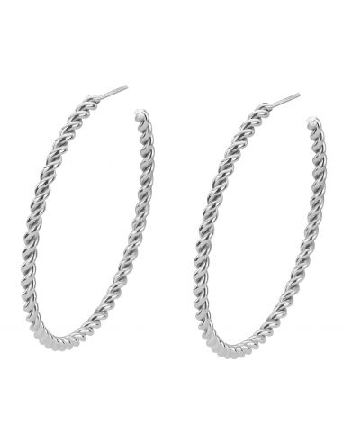 Traveller Hoop earrings - Stainless steel - twisted - 182037