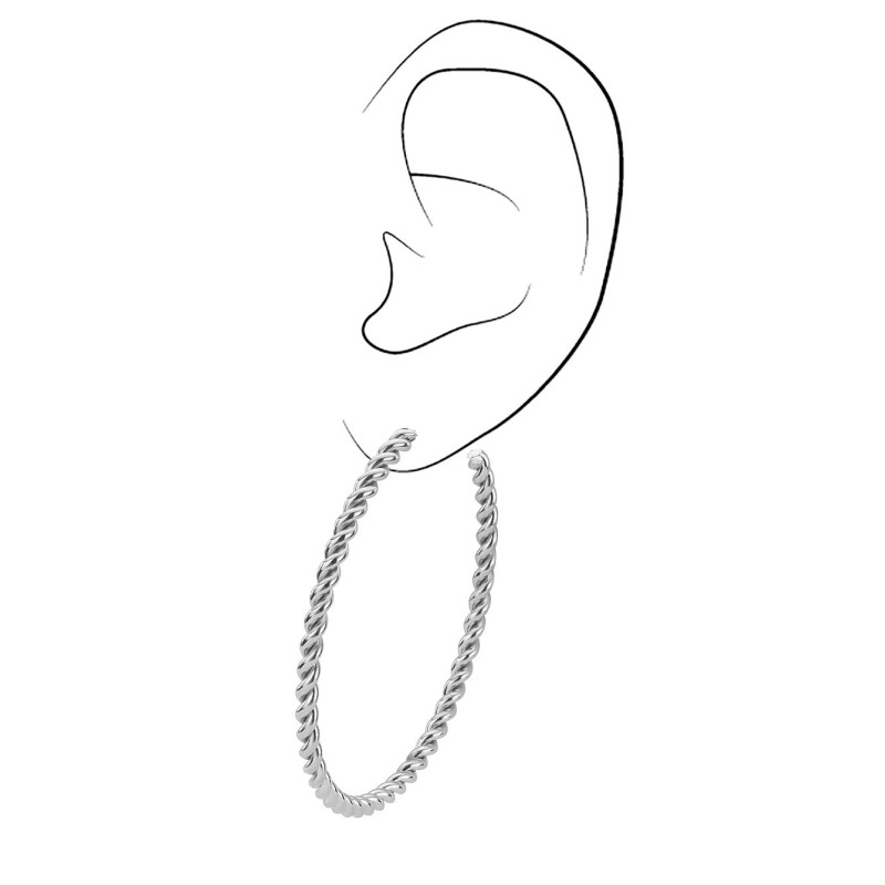 Traveller Creolen - Edelstahl - Gedreht - 50x3mm