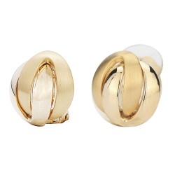 Traveller Clip Oorbellen - 22kt Verguld - Mat/ Glanzend - Knoop - Goudkleurig - 15 mm