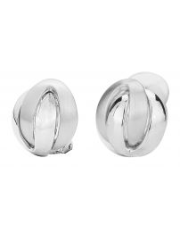Traveller Clip-on Earrings - Platinum plated - Matt/ shiny - Knot -...