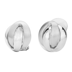 Traveller Clip-on Earrings - Platinum plated - Matt/ shiny - Knot - Silver-coloured - 15 mm - 157160
