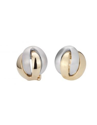Traveller Clip Earrings - matt/shiny - 2-tone - 157161