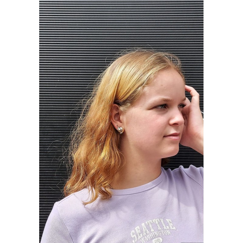 Traveller Clip Oorbellen - 22kt Verguld & Geplatineerd - Mat/ Glanzend - Knoop - Bicolor - 15 mm - 157161