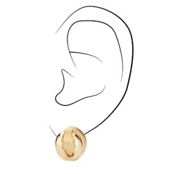 Traveller Ohrclip - 22kt Vergoldet - Matt/ glanz - Knopf - Goldfarbe - 15 mm - 157159