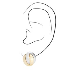 Traveller Clip-on Earrings - 22ct Gold & Platinum plated - Matt/ shiny - Knot - Bicolour - 15 mm - 157161
