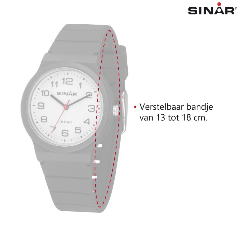SINAR Analoog Horloge - 34 mm - 13-18 cm - Zwart - XB-18-1