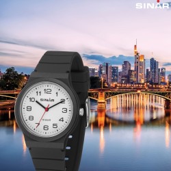 SINAR Uhr Analog - 34 mm - 13-18 cm - 10 Bar - Schwarz - XB-18-1
