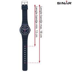 SINAR Analoog Horloge - 34 mm - 13-18 cm - Blauw - XB-18-22