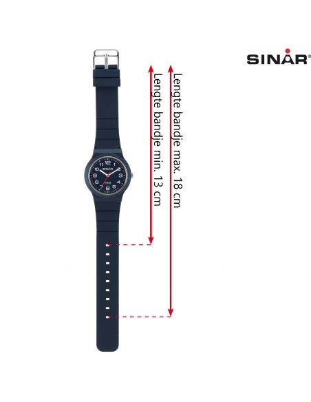 SINAR Analoog Horloge - 34 mm - 13-18 cm - Blauw - XB-18-22