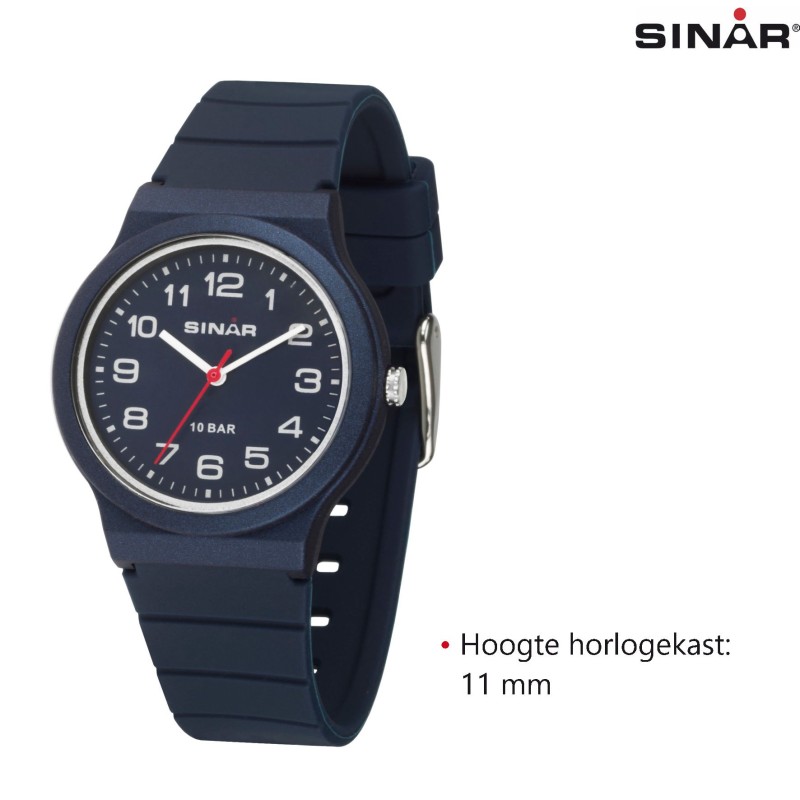SINAR Analoog Horloge - 34 mm - 13-18 cm - Blauw - XB-18-22
