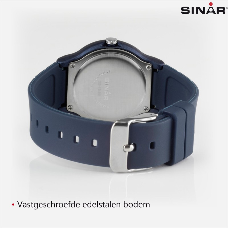 SINAR Analoog Horloge - 34 mm - 13-18 cm - Blauw - XB-18-22
