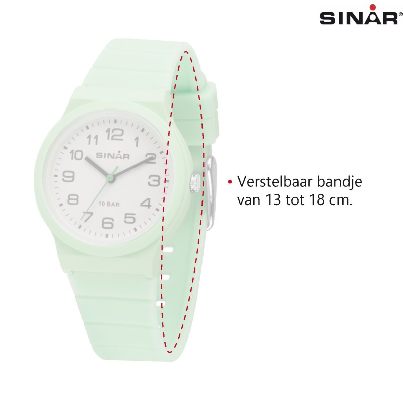 SINAR Analoog Horloge - 34 mm - 13-18 cm - Mint - XB-18-3