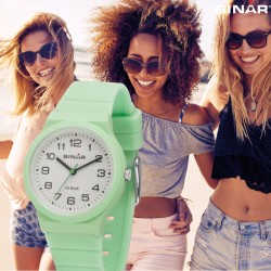 SINAR Uhr - Mint - Analog - 34 mm - 10 Bar - Verstellbares Band 13-18 cm