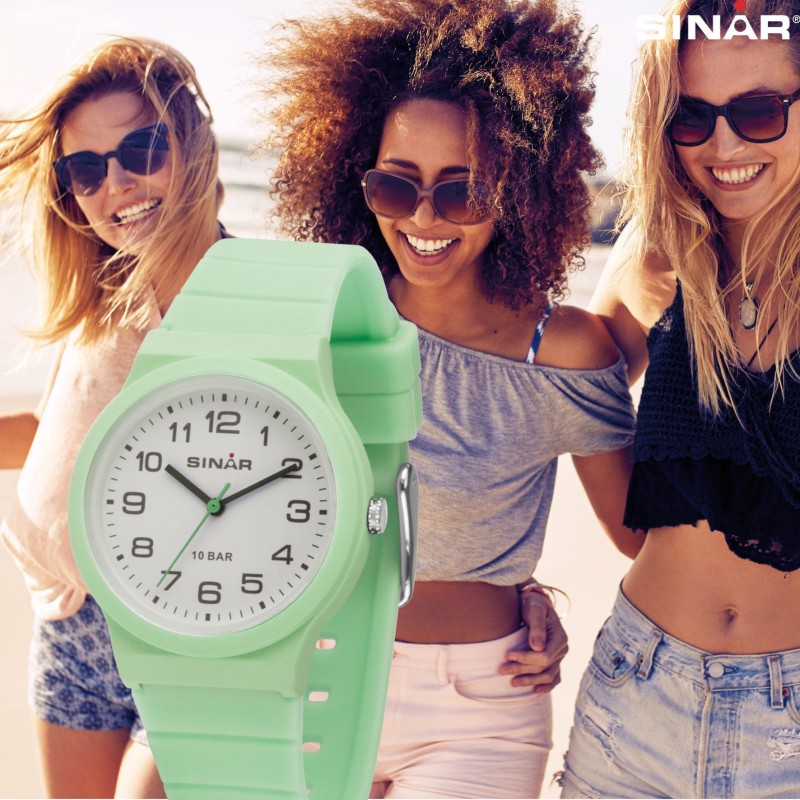 SINAR Watch - Mint - Analogue - 34 mm - 10 Bar - Adjustable Strap 13-18 cm