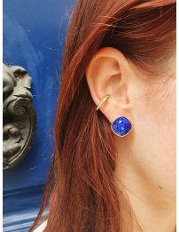 Traveller Clip-on Earrings - Gold Plated - Swarovski Crystals - Majestic Blue - 15x15 mm - 157407
