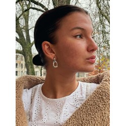 Traveller Ohrclip - Hänger - Silberfarben - Kristalle - Platiniert - 30x15 mm - 157477