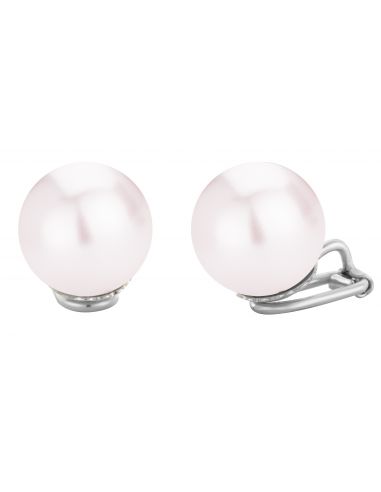 Traveller Clip earrings - 14 mm pearl rose - Platinum plated - 702114
