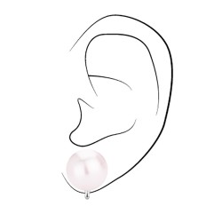 Traveller Ohrclips - Silberfarbe - Perle - 14 mm - Hellrosa - Platiniert - 702114