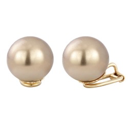 Traveller Ohrclips - 22kt Vergoldet - Perle - 14 mm - Bronze - 706014