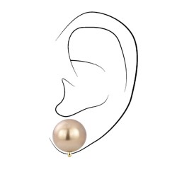 Traveller Clip Oorbellen - 22kt Verguld - Parels - 14 mm - Brons - 706014