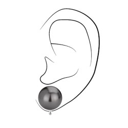 Traveller Clip Oorbellen - Parels - 14 mm - Zwart - Zilverkleurig - Geplatineerd - 718114