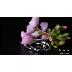 Traveller Clip-on Earrings - Hoop - Platinum plated - Silver-coloured - 33 mm