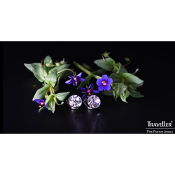 Traveller Clip-on Earrings - Silver coloured - Preciosa Crystal - Platinum Plated - 10 mm