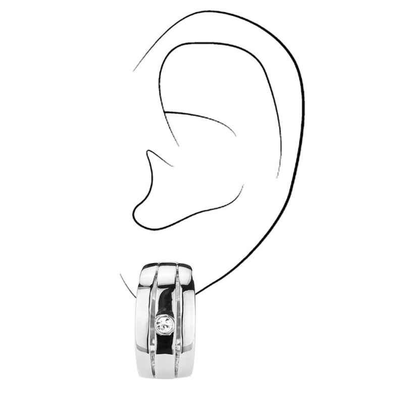 Traveller Clip Oorbellen - Kristallen - Zilverkleurig - 157543