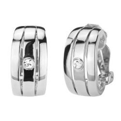 Traveller Clip earrings - Cyrstals - Platinum plated - 157543
