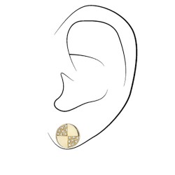 Traveller Earring - Gold Plated - Crystals - Round 10mm