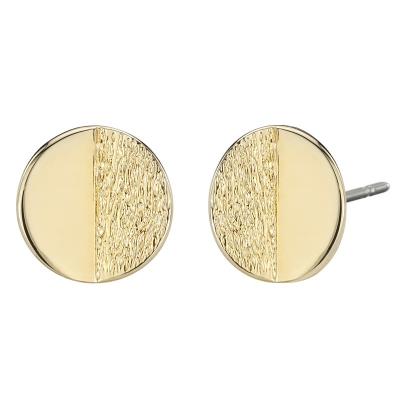Traveller Ohrstecker - Vergoldet - Kreis - Halb Matt & Halb Glänzend - Ø 10 mm - 157571