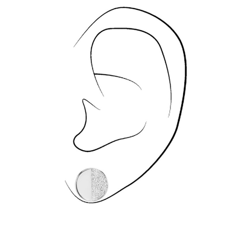 Traveller Ohrstecker - Silberfarben - Kreis - Halb Matt & Halb Glänzend - Platiniert - Ø 10 mm - 157572