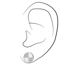 Traveller Ohrstecker - Silberfarben - Kristalle - Rund - Platiniert - 10 mm - 157574