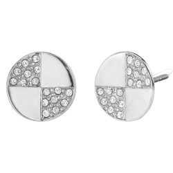 Traveller Oorstekers - Zilverkleurig - Kristallen - Geplatineerd - Rond - 10mm