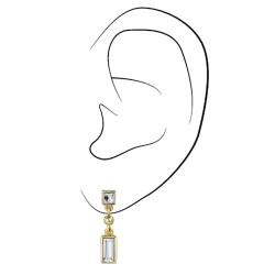 Traveller Drop Earrings - Gold Plated - Crystals - 25x5mm - 157575