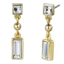 Traveller Drop Earrings - Gold Plated - Crystals - 25x5mm - 157575