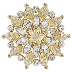 Traveller Broche Dames - Bloem - Kristallen - Goudkleurig - 157580