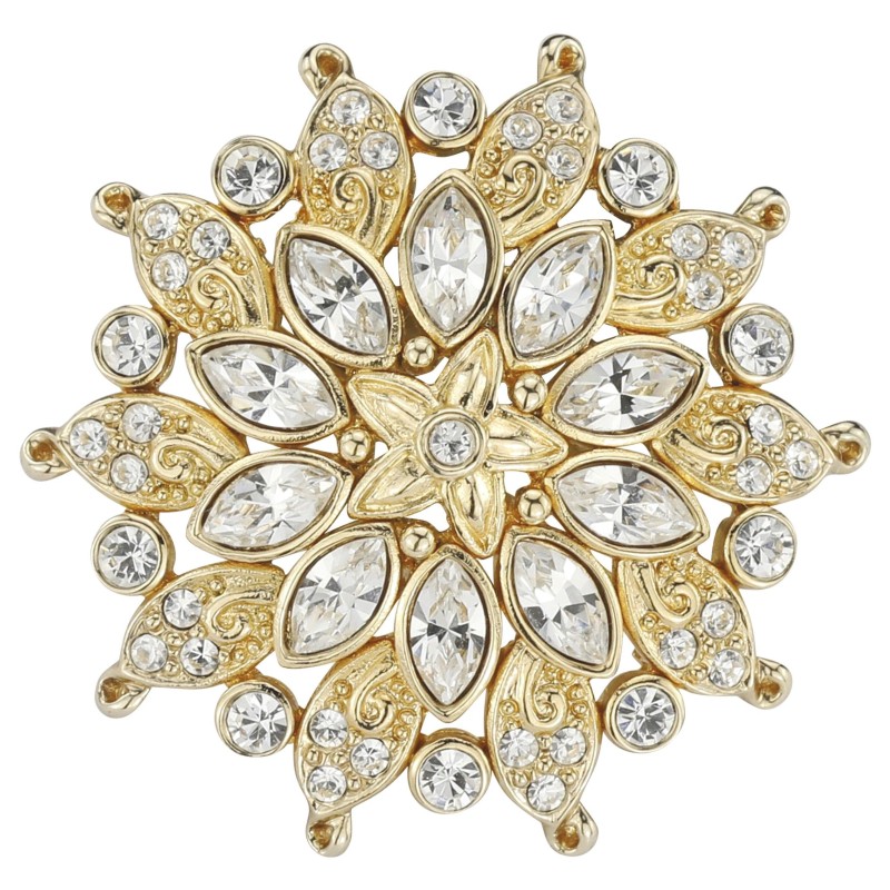 Traveller Broche Dames - Bloem - Kristallen - Goudkleurig - 157580