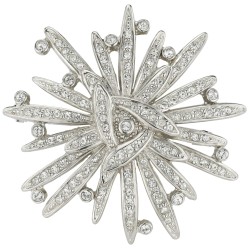 Traveller Brooch - Silver Coloured - Crystals - Platinum Plated
