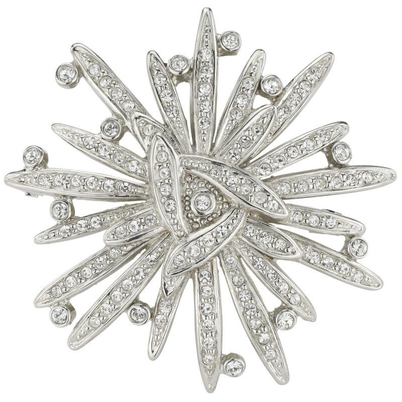 Traveller Brooch - Silver Coloured - Crystals - Platinum Plated - 157583