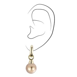 Traveller Ohrclip - Hänger - Vergoldet - Perle - 14mm - Bronze - 35x15mm - 114246